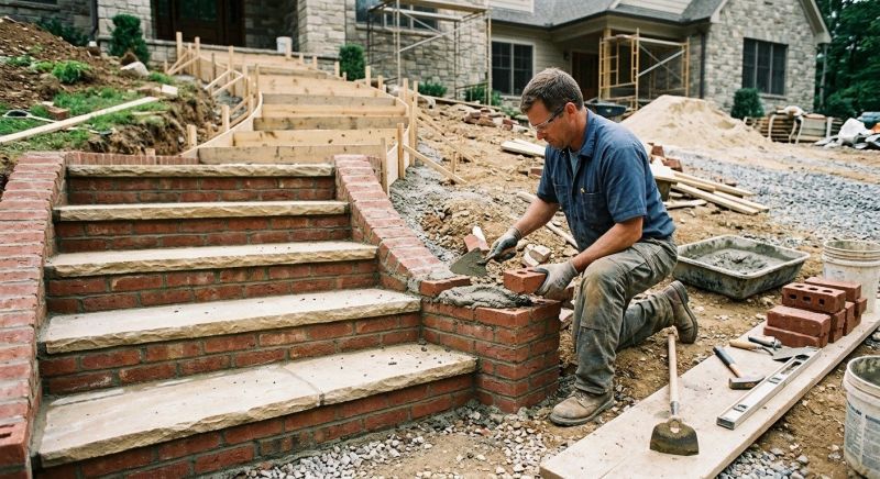 Brick Stairs Installation in Boston, MA