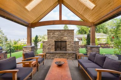 Stone Fire Pit with Seating